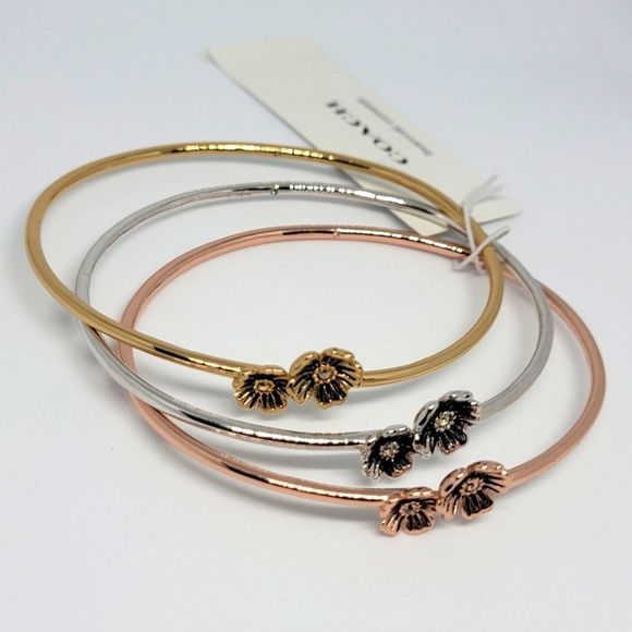 Coach Wildflower Bangle set of 3 tricolor - Picture 1 of 5